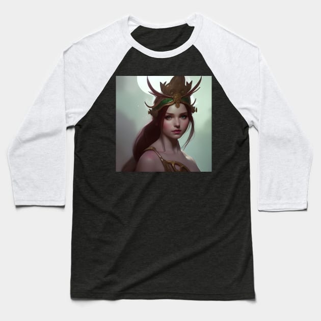 Cute Fantasy Elf Princess artwork Baseball T-Shirt by PrancingPeekees